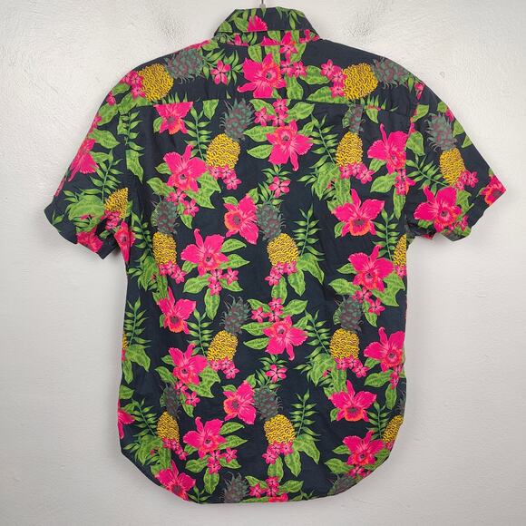 Men's Tropical Floral Shirt - Black and Pink - Picture 3 of 6